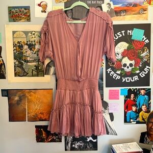 Pale Pink Flowy Satin Romper